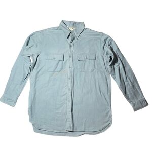 LL Bean Vintage Men’s 17 Long Heavy Flannel Chamois Shirt Green NWOT USA